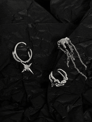 2pcs manchettes d'oreille en zircon astral