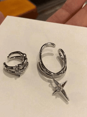 2pcs manchettes d'oreille en zircon astral