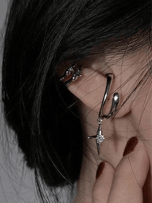 2pcs manchettes d'oreille en zircon astral