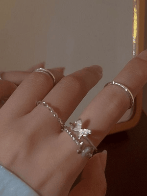 4 pcs Papillon Décor Simple Anneau