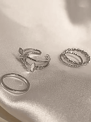 4 pcs Papillon Décor Simple Anneau