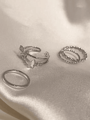 4 pcs Papillon Décor Simple Anneau