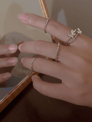 4 pcs Papillon Décor Simple Anneau