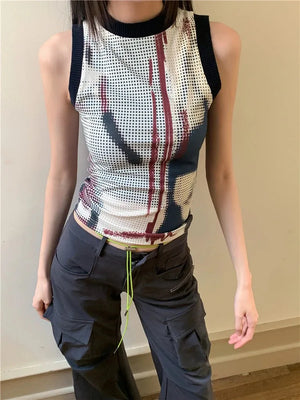 Abstract Printed Tank Top – MAUVSTUDIO®