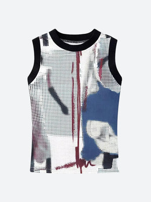 Abstract Printed Tank Top – MAUVSTUDIO®