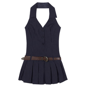 Baby Lies Halter Striped Dress