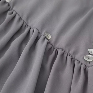 Backless Button Mini Dress view 6 | MAUVSTUDIO®