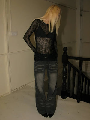 Baddie Lace Sheer Top – MAUVSTUDIO®