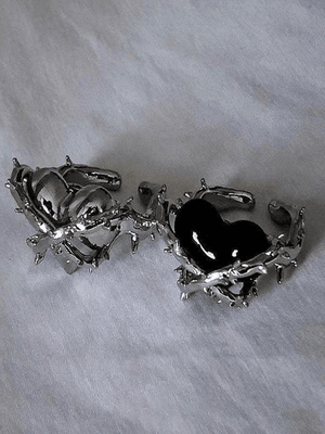 Bague de manchette à décor de coeur 2pcs