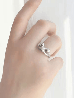 Bague manchette design grenouille vintage