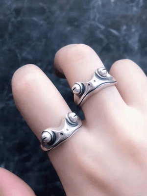 Bague manchette design grenouille vintage