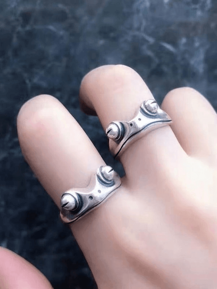 Bague manchette design grenouille vintage