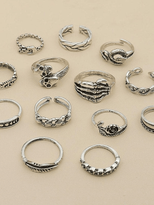 Bague tête de mort punk vintage