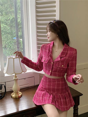 Barbie Crop Jacket & Mini Skirt Two Piece Set