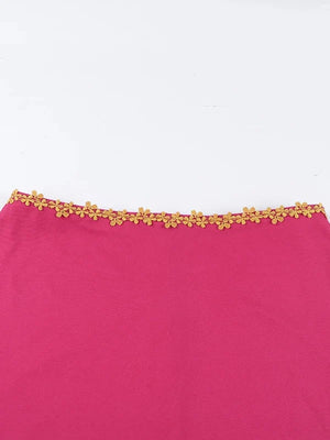 , Y2K skirt styled with a crop top