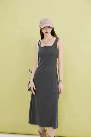 Basic Casual Button Up Midi Dress view 3 | MAUVSTUDIO®
