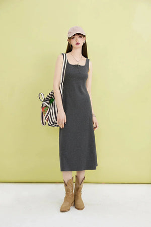 Basic Casual Button Up Midi Dress view 6 | MAUVSTUDIO®