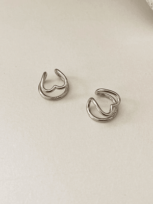 Boucle d'Oreille Manchette Décor Coeur