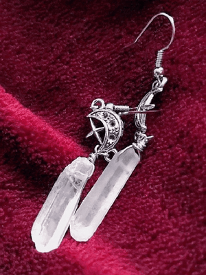 Boucle d'Oreille Pendante Géométrique Croissant Gothique