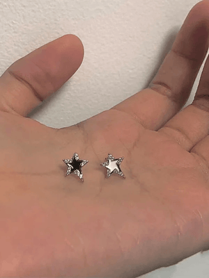 Boucles d'Oreilles Irrégulières Strass Motif Étoile