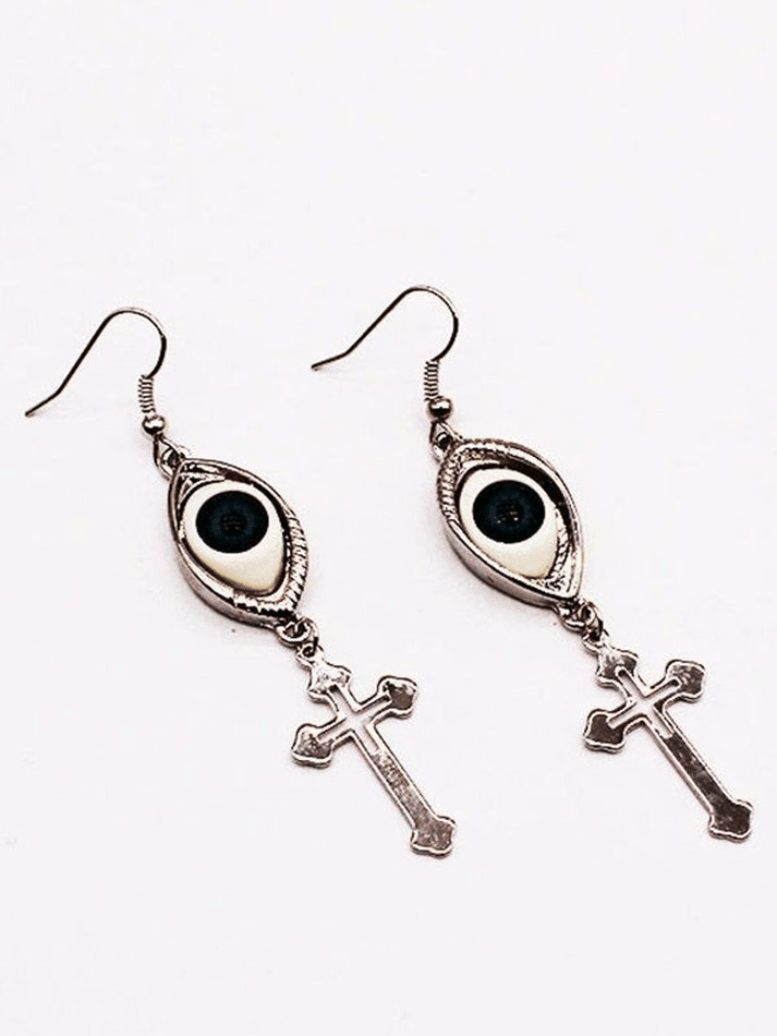 Boucles d'Oreilles Oeil de Démon Croix