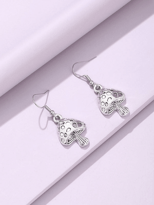 Boucles d'Oreilles Pendantes Champignon Vintage