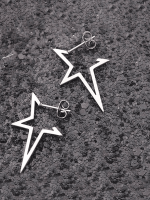 Boucles d'Oreilles Pendantes Irrégulières Chunky Star