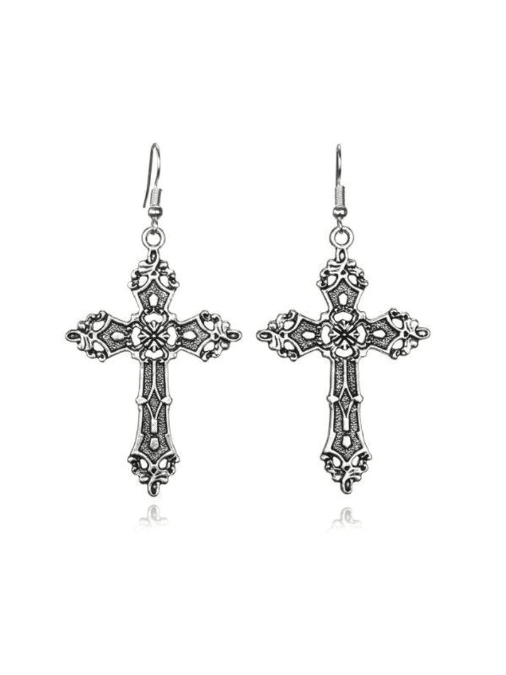 Boucles d'oreilles croix vintage