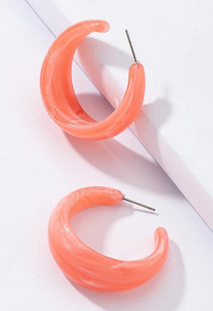 Boucles d'oreilles en acrylique en forme de C