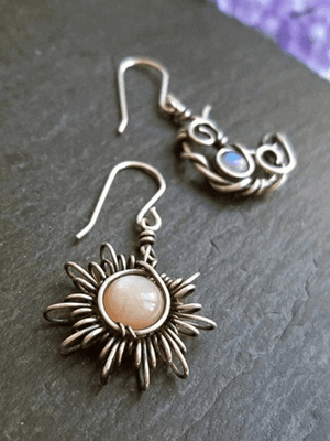 Boucles d'oreilles pendantes Boho Sun Moon