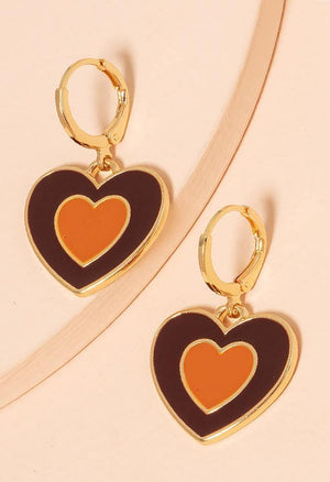 Boucles d'oreilles pendantes en forme de coeur