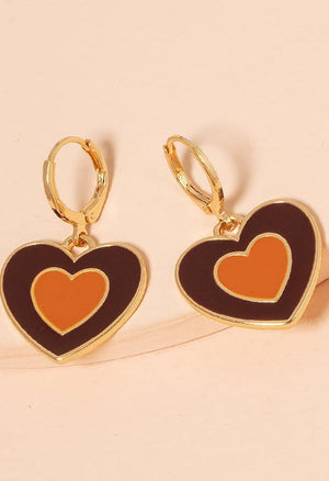 Boucles d'oreilles pendantes en forme de coeur