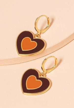 Boucles d'oreilles pendantes en forme de coeur