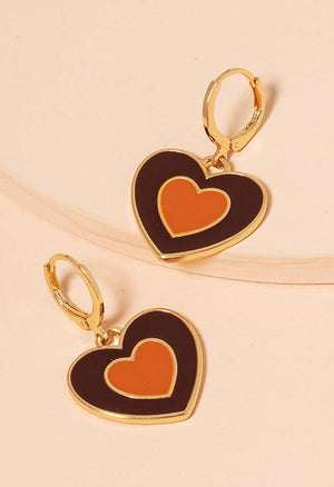 Boucles d'oreilles pendantes en forme de coeur