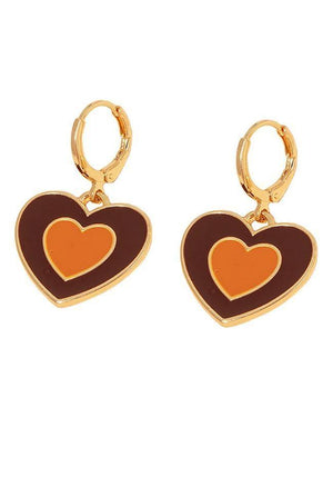 Boucles d'oreilles pendantes en forme de coeur