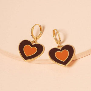 Boucles d'oreilles pendantes en forme de coeur
