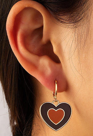 Boucles d'oreilles pendantes en forme de coeur