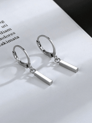 Boucles d'oreilles pendantes géométriques argentées