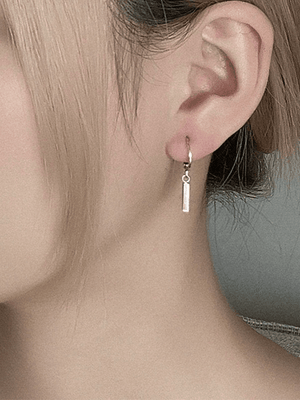Boucles d'oreilles pendantes géométriques argentées