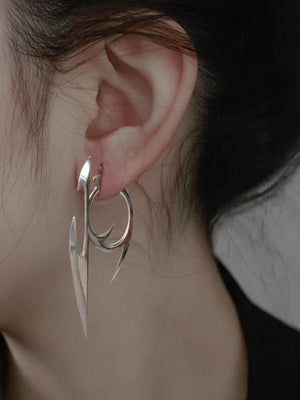 Boucles d'oreilles personnage punk en argent