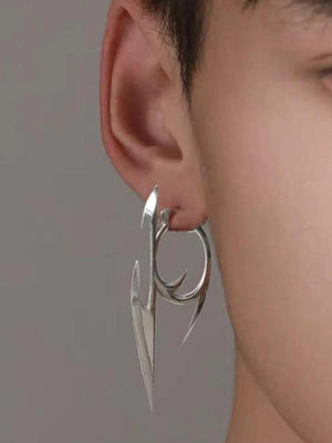 Boucles d'oreilles personnage punk en argent