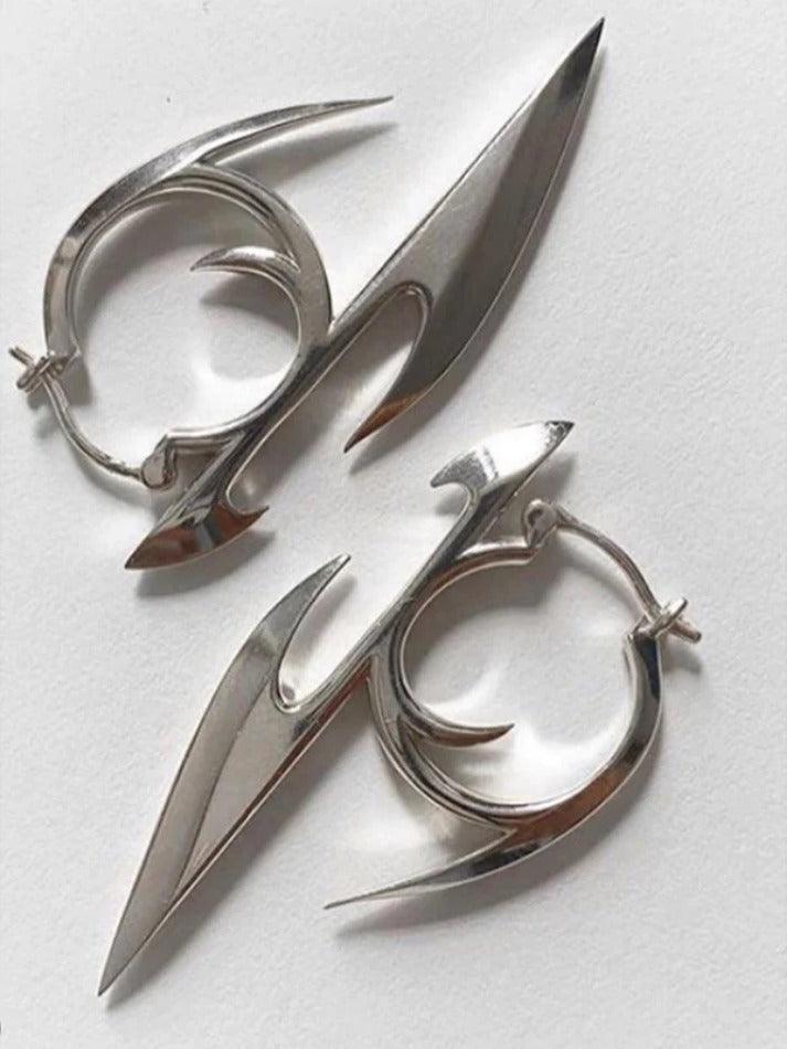 Boucles d'oreilles personnage punk en argent
