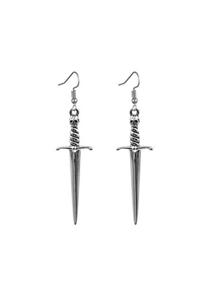 Boucles d'oreilles tête de mort poignard