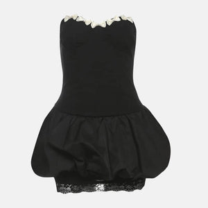 Bow Strapless Bubble Dress view 5 | MAUVSTUDIO®