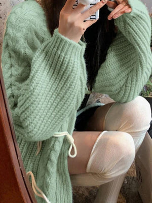 Cardigan à boucle en corne au design torsadé vintage