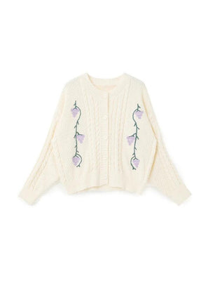 Cardigan à décor de tricot au crochet de raisin