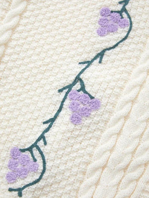 Cardigan à décor de tricot au crochet de raisin