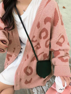 Cardigan ample imprimé léopard