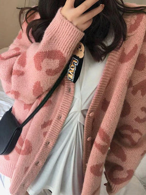 Cardigan ample imprimé léopard