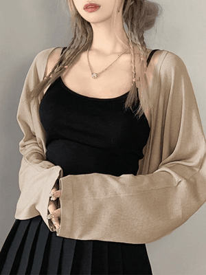 Cardigan court à manches longues simple